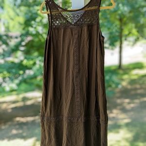 J. Jill Cotton Crochet Detail Midi Dress, Size M